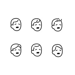 困惑する人6パターンイラスト素材