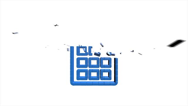 Office icon. Web 3D pixel icon set. Office, great design for any purposes. Motion graphics.