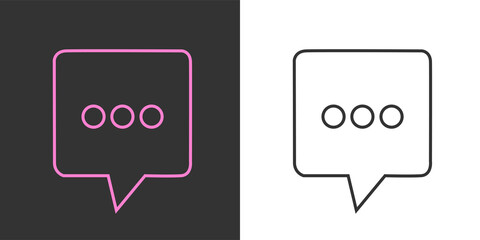 Neon chat icon collection flat design.Texting symbol. Vector.