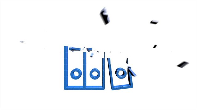 Office icon. Web 3D pixel icon set. Office, great design for any purposes. Motion graphics.