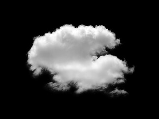 white Clouds isolated on black background.