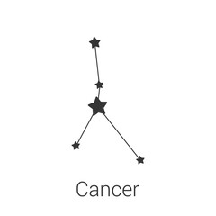 Cancer sign constellation isolated vector icon on white background. Single separate constellation with name