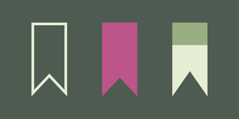 Set of vector bookmark icon. Page mark symbol. For design, advertising banner