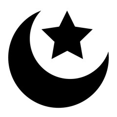 Moon and star illustration. Muslim Symbol