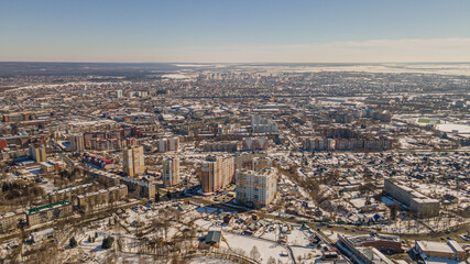 Fototapeta premium Penza city in early spring aerial photography