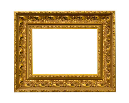 Wide Wood Carved Ornamental Picture Frame Cutout