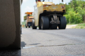 The image is blurred in the construction work.