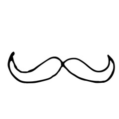 Pirate Moustache. Vector illustration. Images for printing. Pirate party. Doodle.