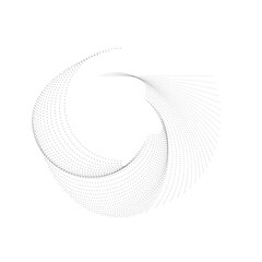 futuristic design . Digital visualization . Particles stream background . Technology information concept. Flow lines . Vector sphere . Halftone dots
