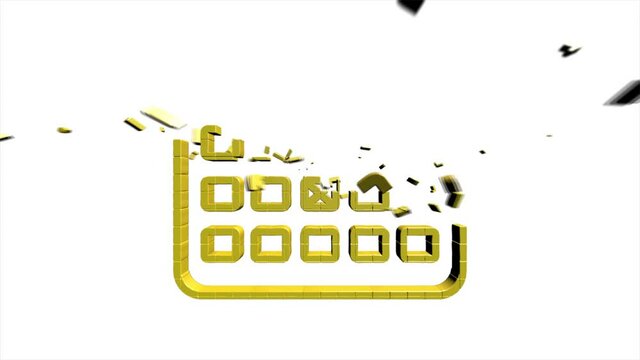 Office icon. Web 3D pixel icon set. Office, great design for any purposes. Motion graphics.