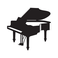 Vector illustration of a grand piano in cartoon style isolated on white background in EPS10