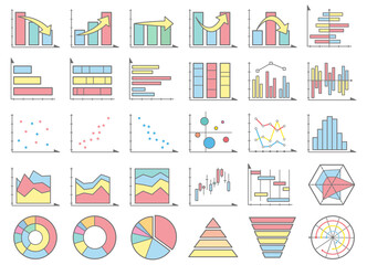 様々なチャート(グラフ)が揃ったアイコンセット