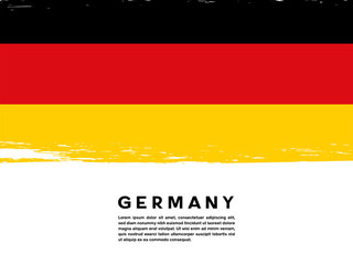 German flag with brush stroke effect and text