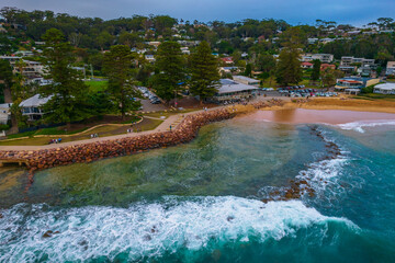 Sunrise aerial shorescape at the seaside © Merrillie