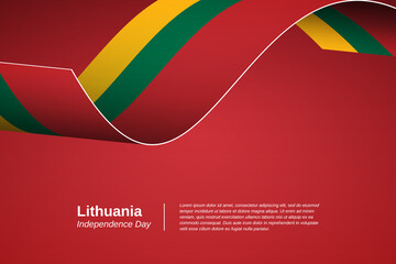 Happy independence day of Lithuania. Creative waving flag banner background. Greeting patriotic nation vector