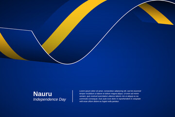 Happy independence day of Nauru. Creative waving flag banner background. Greeting patriotic nation vector