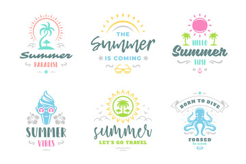Summer holidays typography inspirational quotes or sayings design