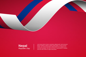 Happy republic day of Nepal. Creative waving flag banner background. Greeting patriotic nation vector