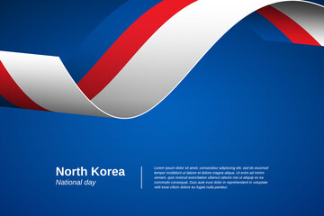 Happy national day of North Korea. Creative waving flag banner background. Greeting patriotic nation vector