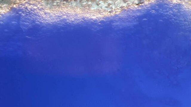 blue water aquarium, wave movement demonstration