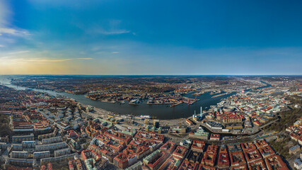 Aerial birds eye image of Gothenburg, Sweden, 2021 year	
