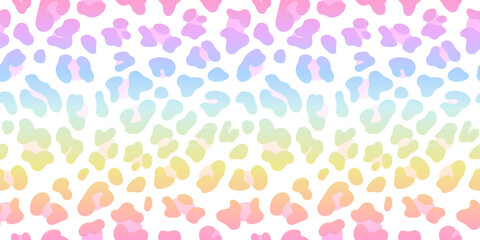 Rainbow leopard vector seamless pattern. Neon gradient © xenial