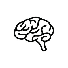 Brain icon or logo, flat vector. 