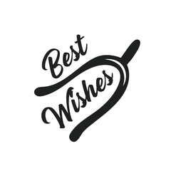 Turkey wishbone with lettering. Black silhouette. Thanksgiving Day sticker, label. Kitchen decor. Autumn november holiday.