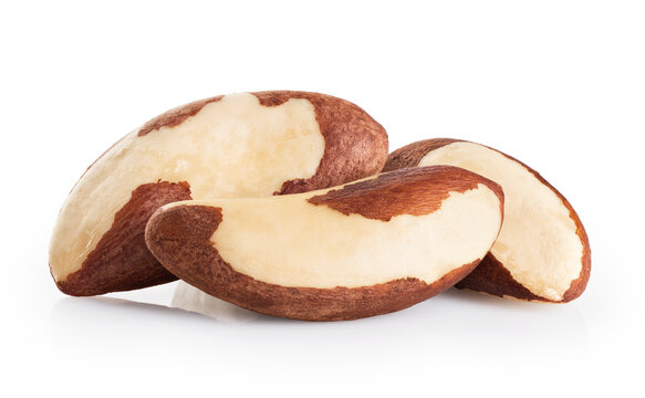 Brazil nuts isolated on white background.