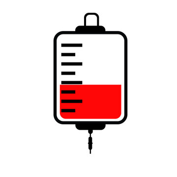 blood bag icon, bag in trendy flat style