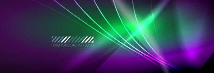 Neon dynamic beams vector abstract wallpaper background. Wallpaper background, design templates for business or technology presentations, internet posters or web brochure covers
