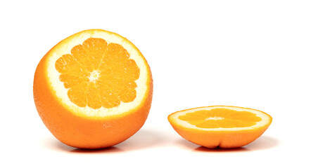 Naklejka na ściany i meble Sliced large orange isolated
