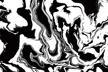 Black and white abstract fluid art painting. Monochrome liquid art marble pattern