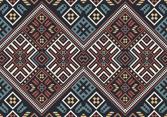 Bohemian, fashionable seamless ornament in ethnic style. In modern trendy shades. Perfect for the design of fabrics, clothing, interiors.