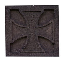 architectural element cross patte of old German architecture on white isolated