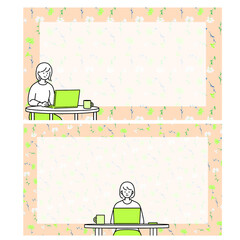 テレワークをする女性