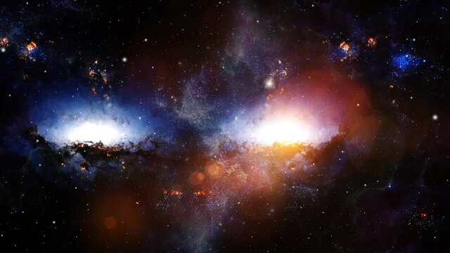 two twin galaxies that move and float in the universe.