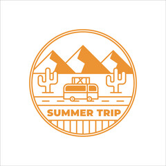 Summer trip vintage theme logo
