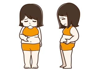 肥満に悩む女性　セット