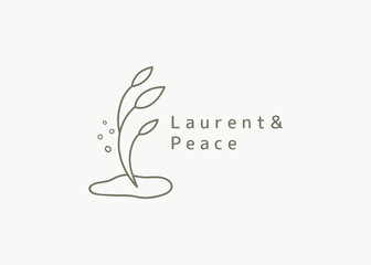 Abstract tree line icon vector logo template.
