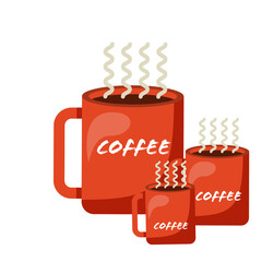 Cup of hot coffee red colour 