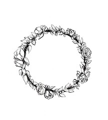 Drawing The wreath is made in black liner