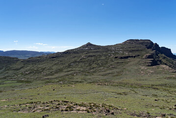 Lesotho - Drachenberge - Hochebene beim Sanipass