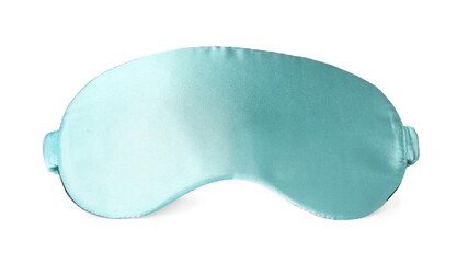 Turquoise sleep eye mask isolated on white
