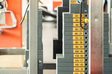 Close-up of cargo on a training machine
