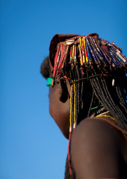 Mucawana Woman With A Hairstyle Made Of Waste Materials, Village Of Oncocua, Angola