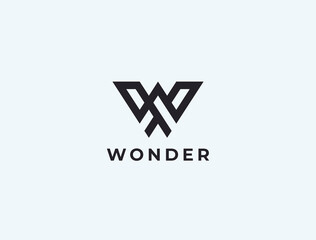 Letter W logo template. Modern elegant logotype. 