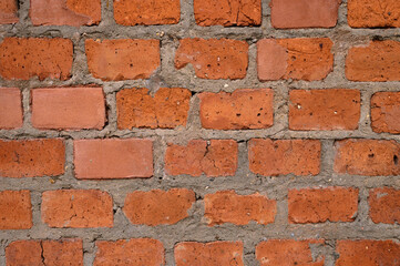 Abstract background of an old red brick wall