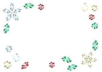 キラキラと輝く宝石のフレーム素材　花