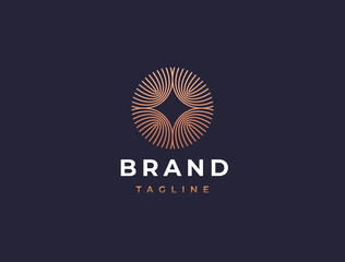 Fototapeta premium Luxury gold star logo design template. Premium shiny star logotype. 